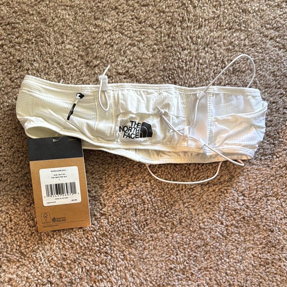 The North Face White and Black Run Belt